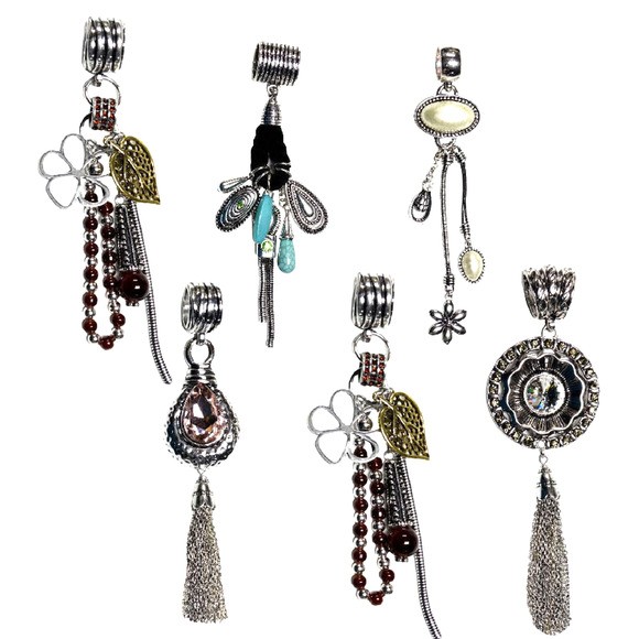 Isabellas Journey 6 Large Scarf Pendants Fashion Jewelry Necklace Slide NWT - Picture 13 of 13